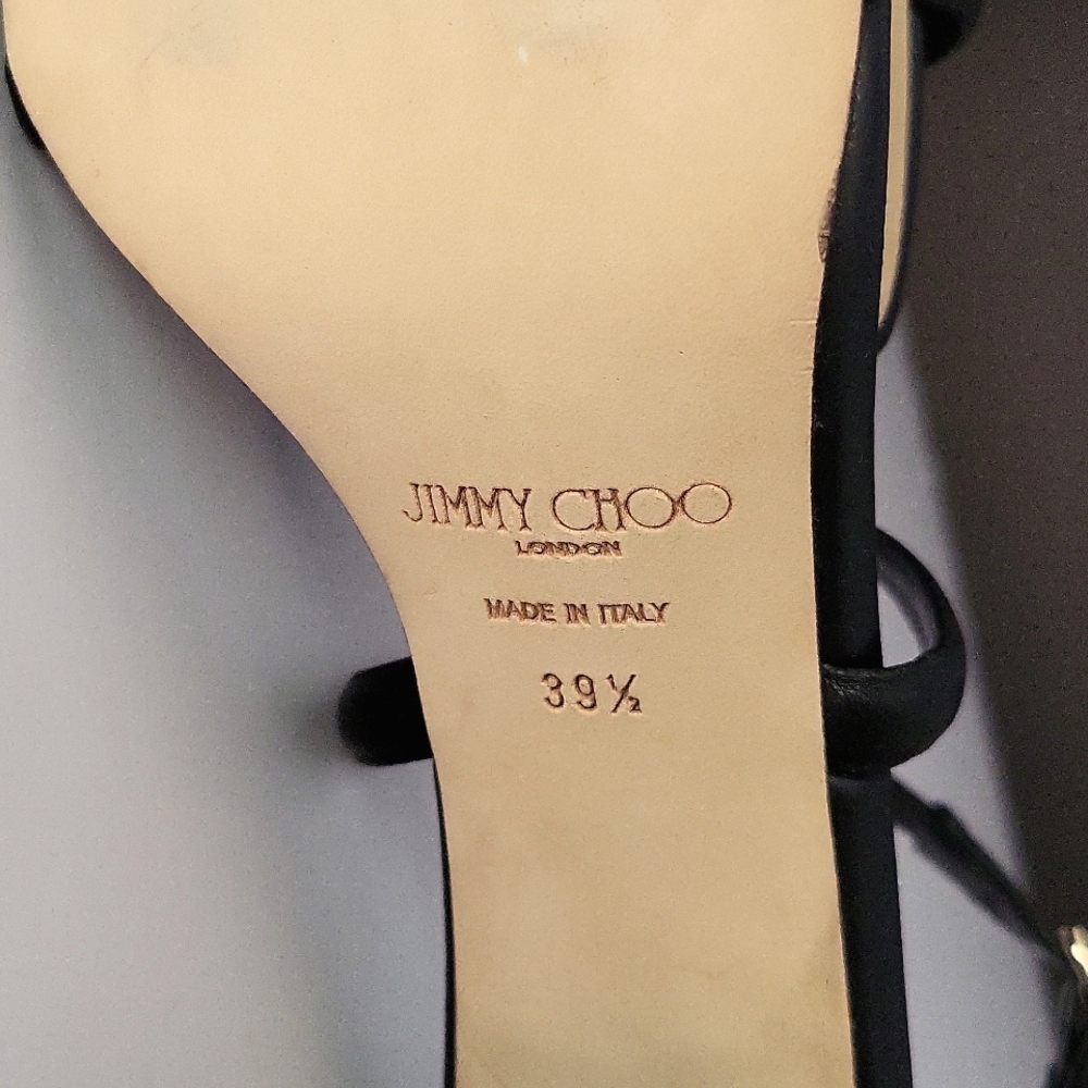 NIB$795 Jimmy Choo Rheea 65 Logo Block Heel Crisscross Leather Sandals 39.5, 9.5 - Picture 15 of 16